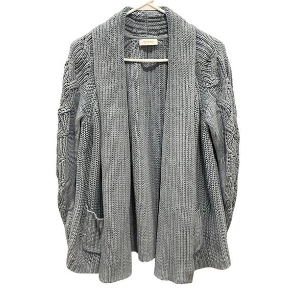 Haven Well Within Womens Chunky Knit Open Cardigan Size Medium Large Blue Casual - Picture 1 of 7
